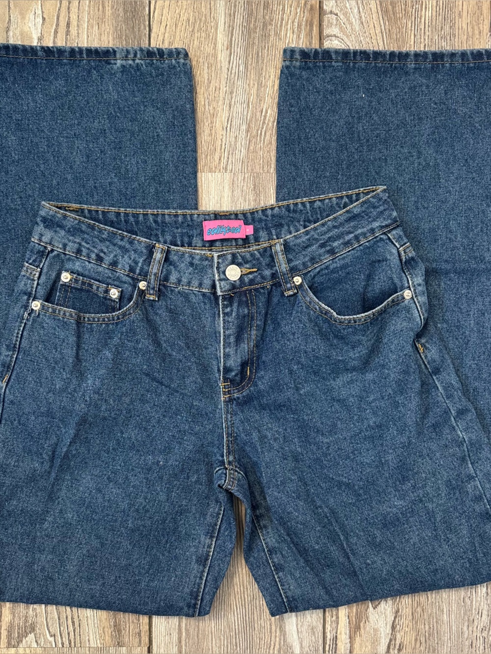 Edikted Blue Straight-Leg Women's Jeans